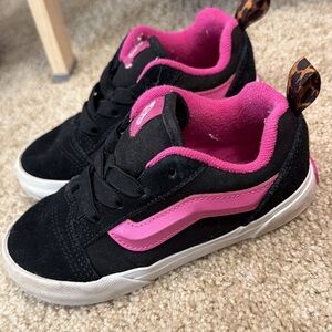 Vans Toddler Old Skool Black Pink Leopard Size 10T Sneakers